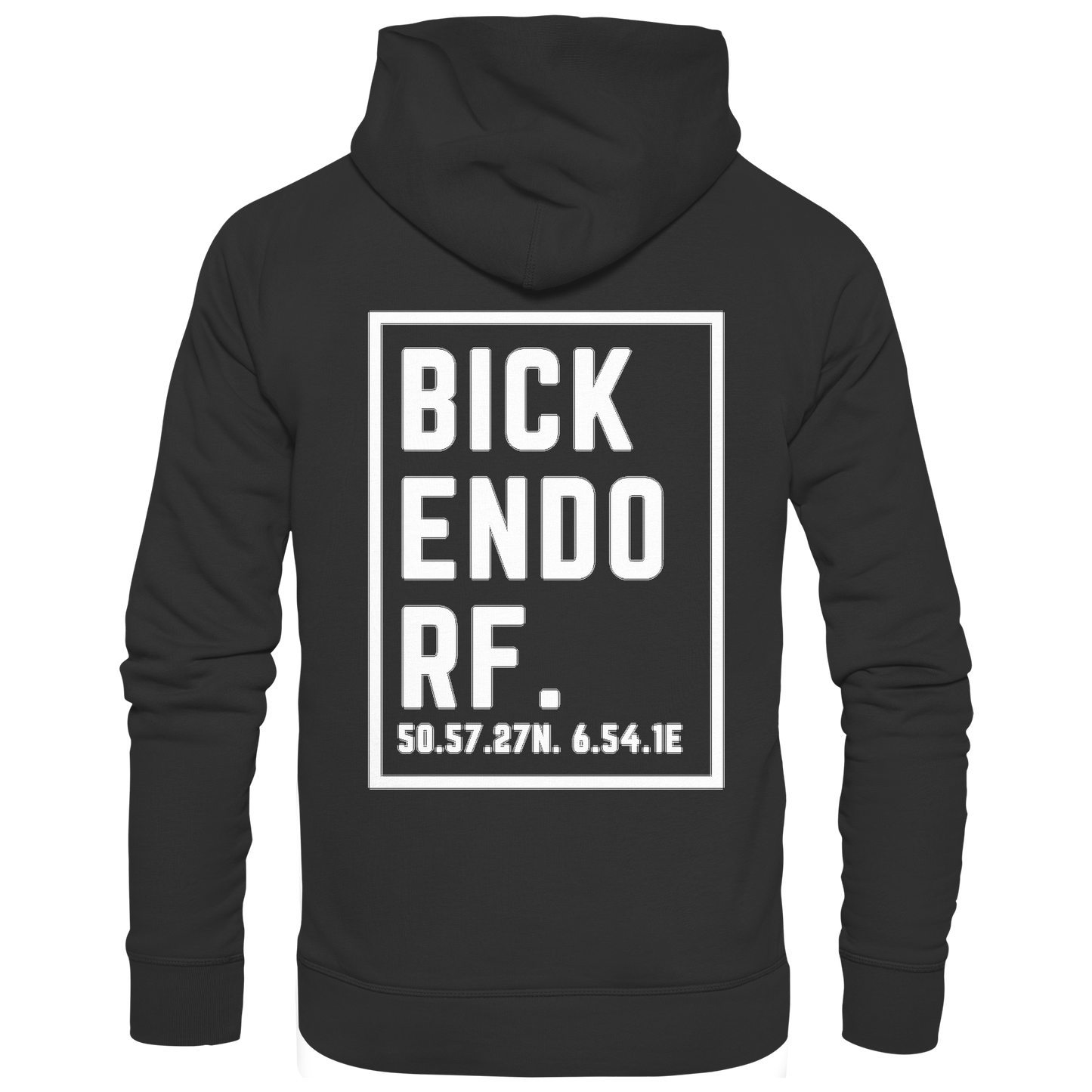 Bickendorf Koordinaten (großer Druck auf dem Rücken) - Premium Unisex Hoodie