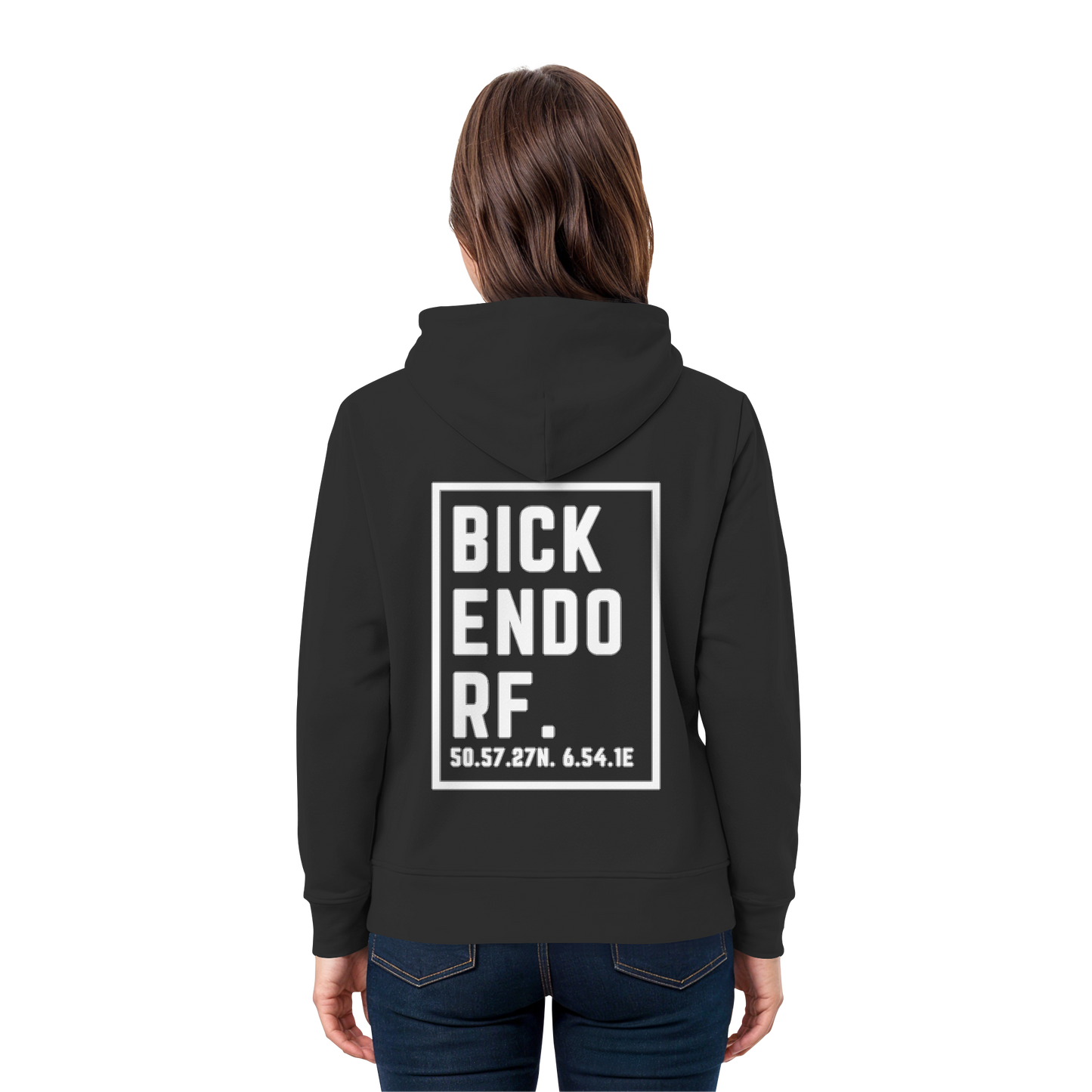 Bickendorf Koordinaten (großer Druck auf dem Rücken) - Premium Unisex Hoodie