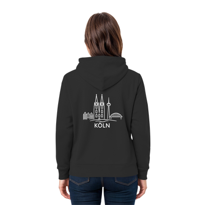 Köln Skyline (großer Druck auf dem Rücken) - Premium Unisex Hoodie