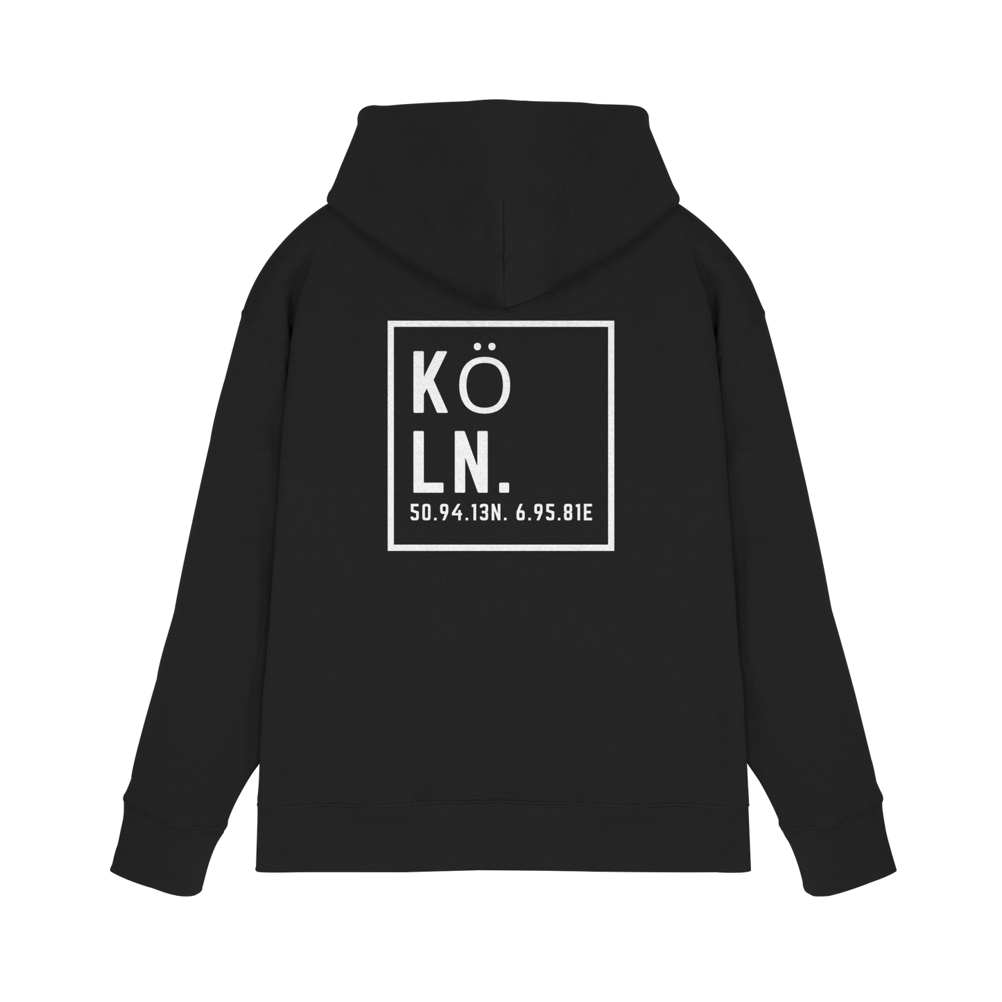 Köln Koordinaten (großer Druck auf dem Rücken) - Premium Unisex Hoodie