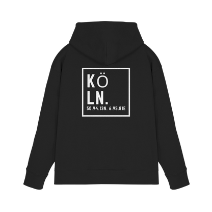 Köln Koordinaten (großer Druck auf dem Rücken) - Premium Unisex Hoodie