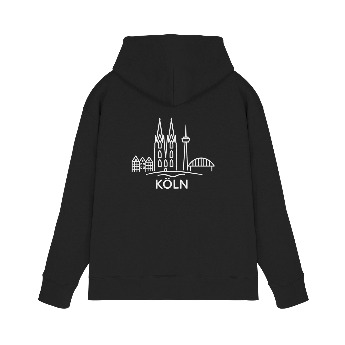 Köln Skyline (großer Druck auf dem Rücken) - Premium Unisex Hoodie