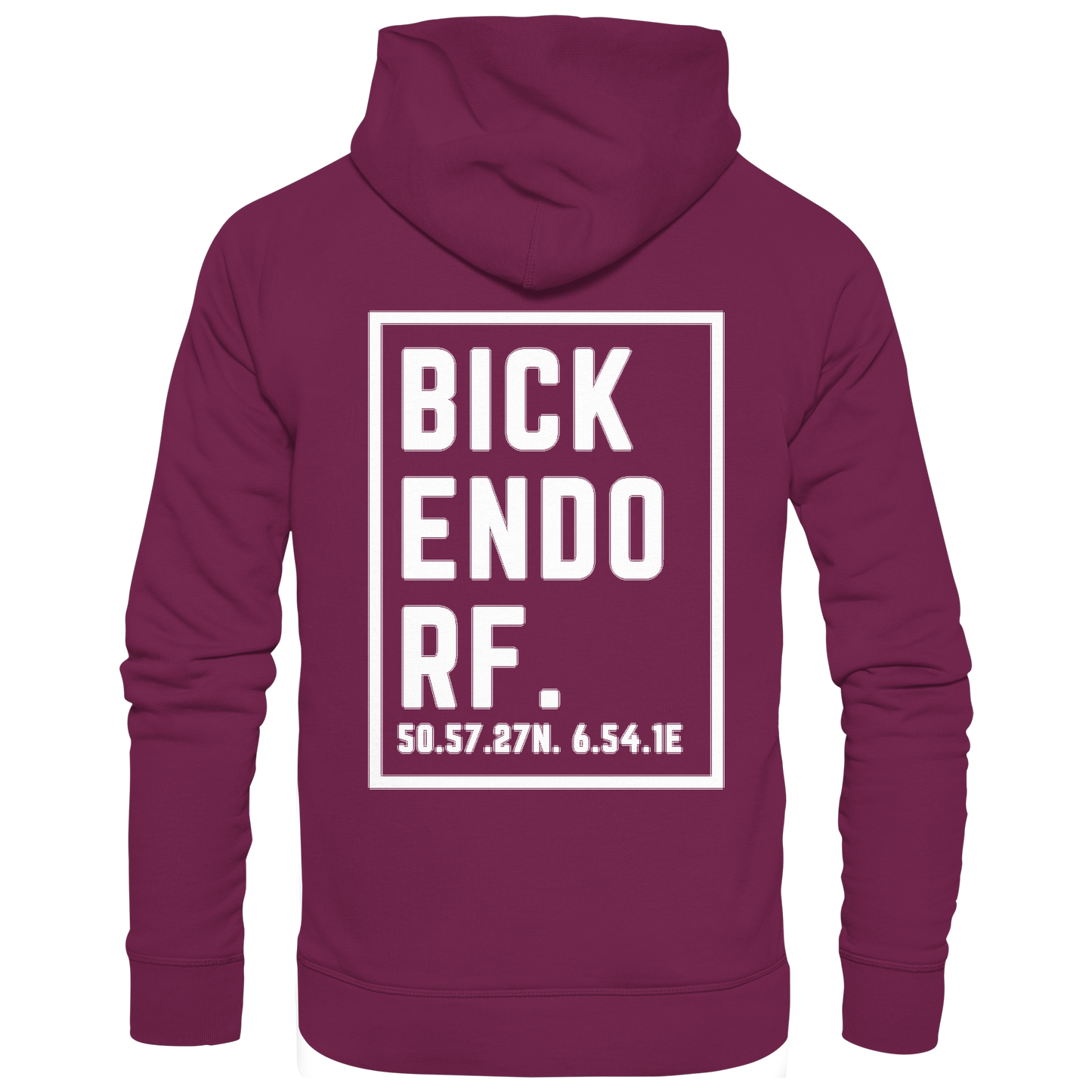 Bickendorf Koordinaten (großer Druck auf dem Rücken) - Premium Unisex Hoodie
