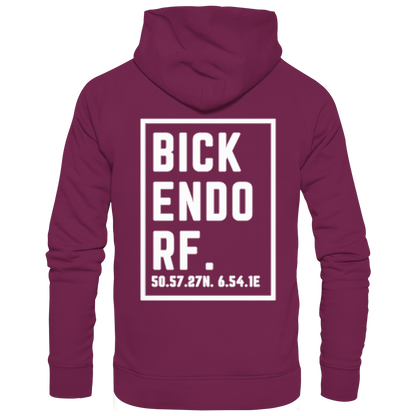 Bickendorf Koordinaten (großer Druck auf dem Rücken) - Premium Unisex Hoodie