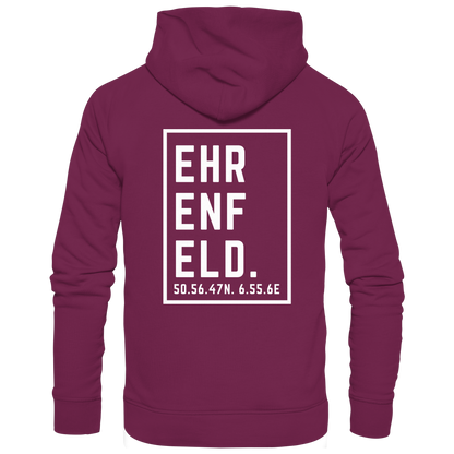 Ehrenfeld Koordinaten (großer Druck auf dem Rücken) - Premium Unisex Hoodie