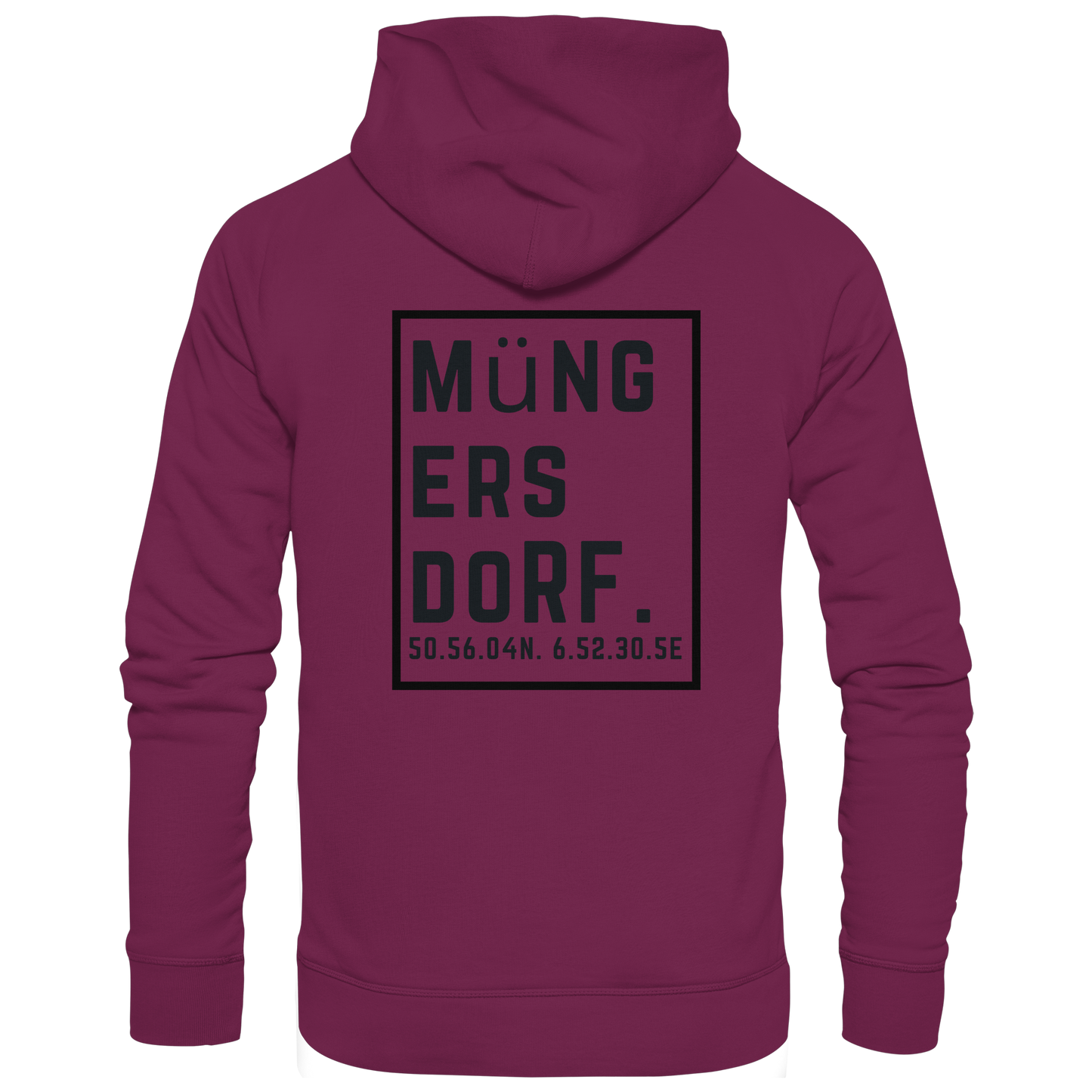 Müngersdorf Koordinaten (großer Druck auf dem Rücken) - Premium Unisex Hoodie
