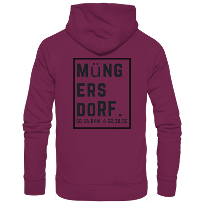 Müngersdorf Koordinaten (großer Druck auf dem Rücken) - Premium Unisex Hoodie