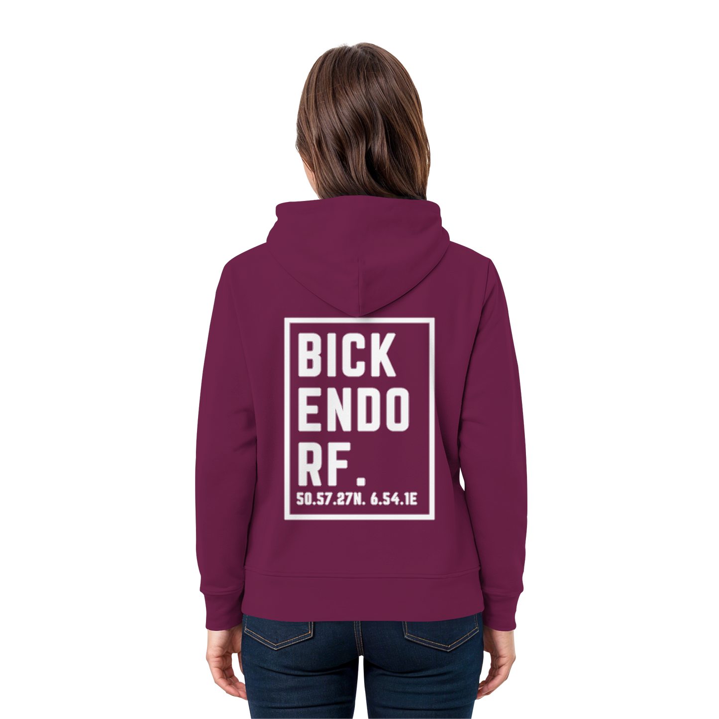 Bickendorf Koordinaten (großer Druck auf dem Rücken) - Premium Unisex Hoodie