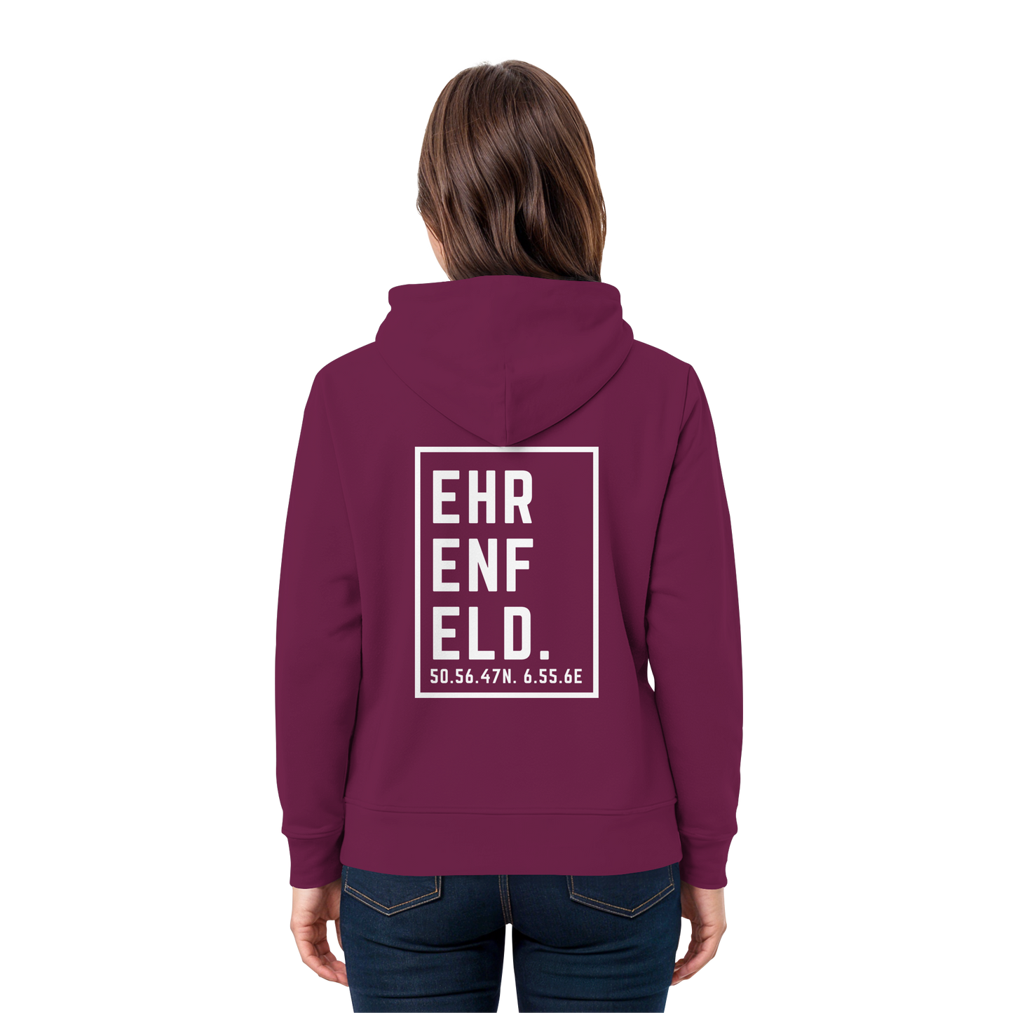 Ehrenfeld Koordinaten (großer Druck auf dem Rücken) - Premium Unisex Hoodie
