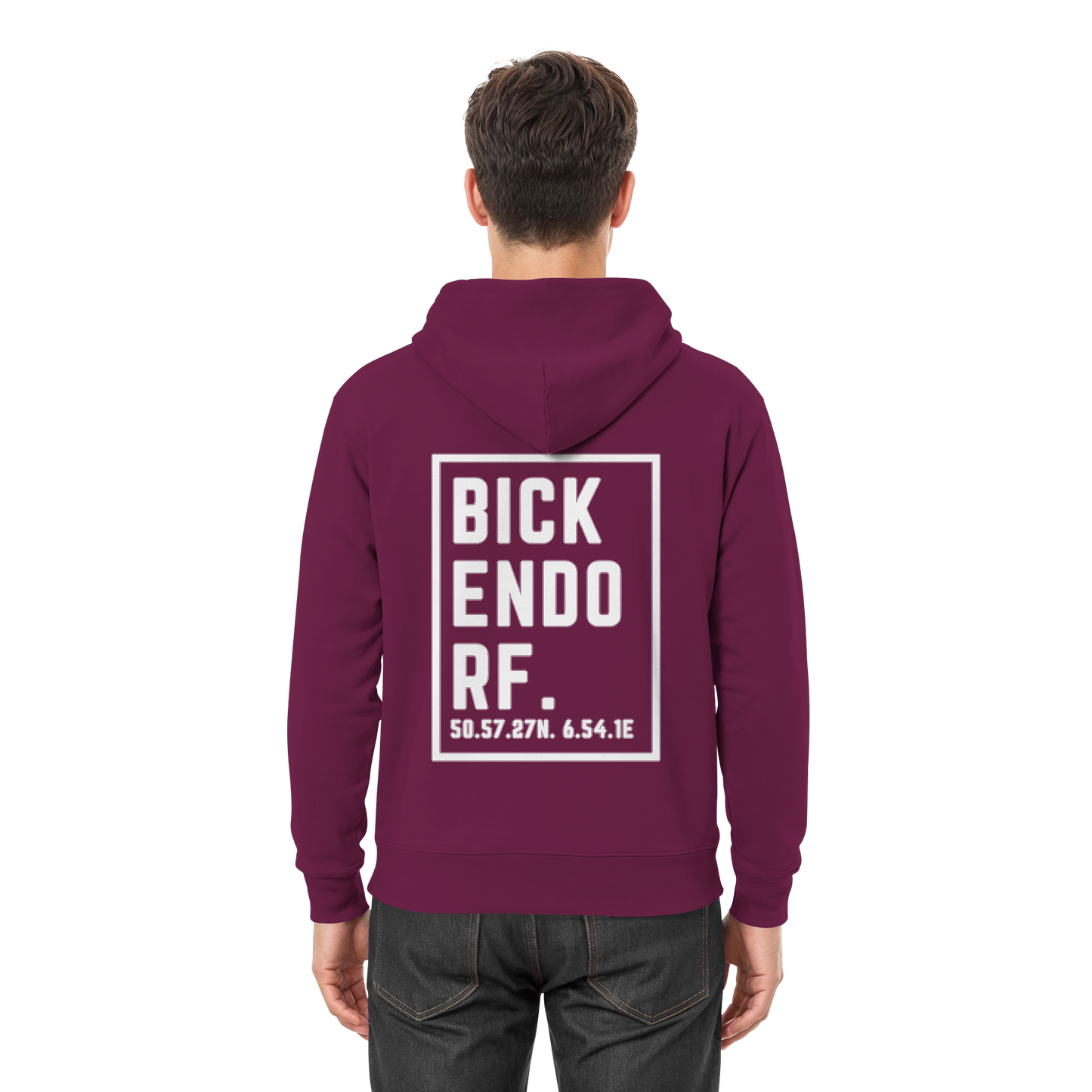 Bickendorf Koordinaten (großer Druck auf dem Rücken) - Premium Unisex Hoodie