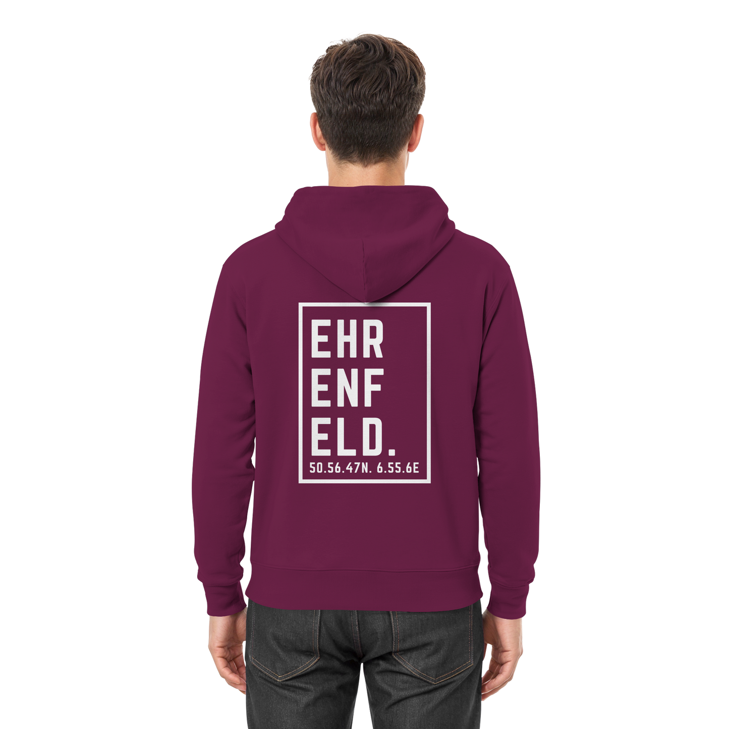 Ehrenfeld Koordinaten (großer Druck auf dem Rücken) - Premium Unisex Hoodie