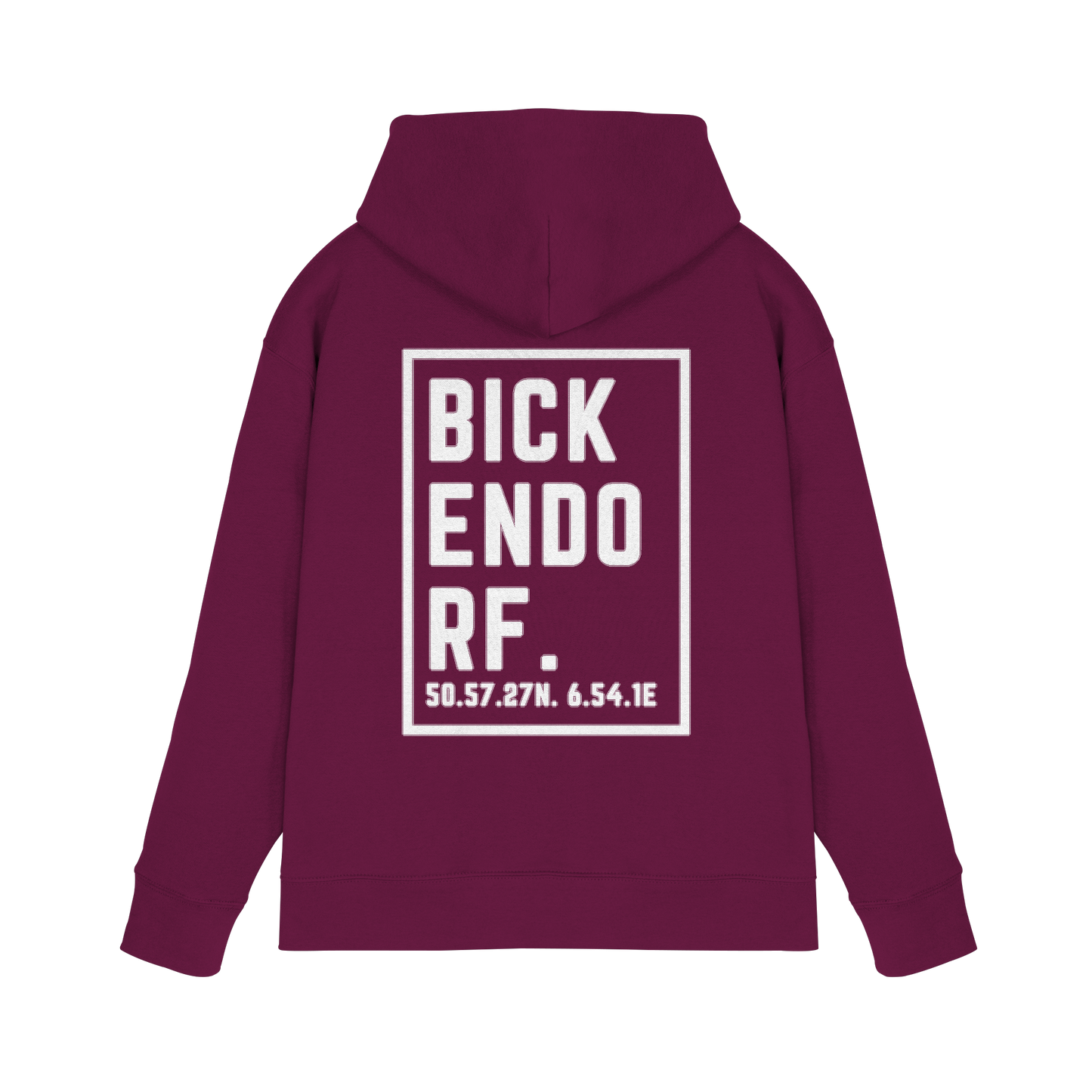 Bickendorf Koordinaten (großer Druck auf dem Rücken) - Premium Unisex Hoodie