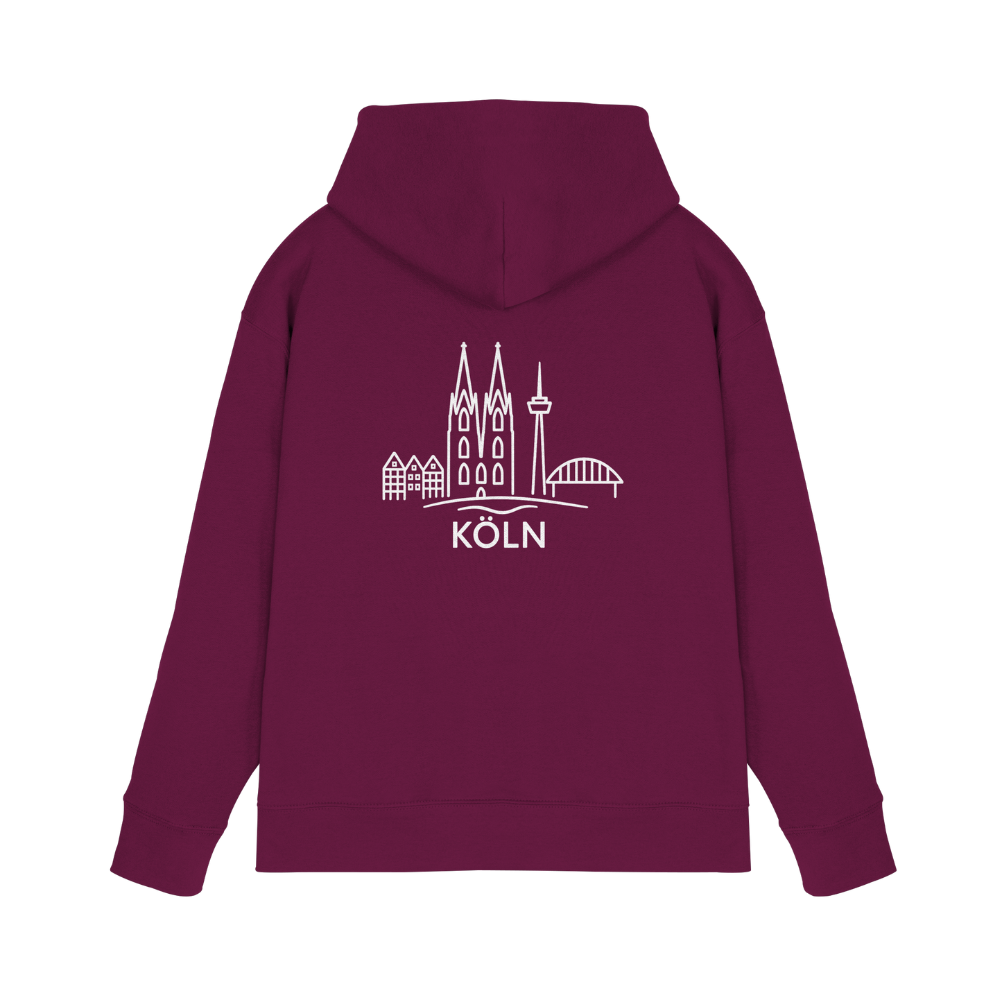 Köln Skyline (großer Druck auf dem Rücken) - Premium Unisex Hoodie