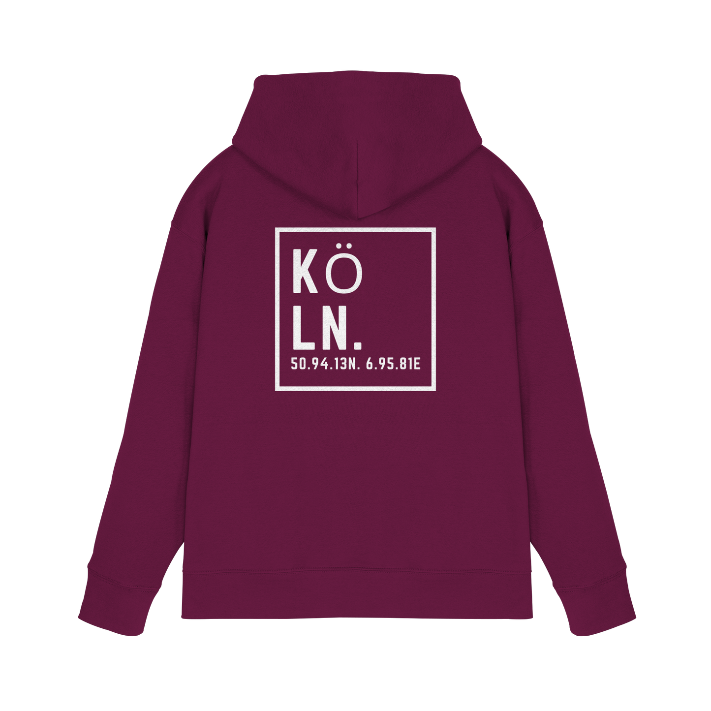 Köln Koordinaten (großer Druck auf dem Rücken) - Premium Unisex Hoodie