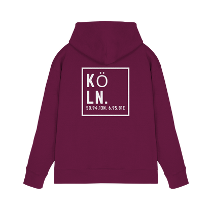 Köln Koordinaten (großer Druck auf dem Rücken) - Premium Unisex Hoodie