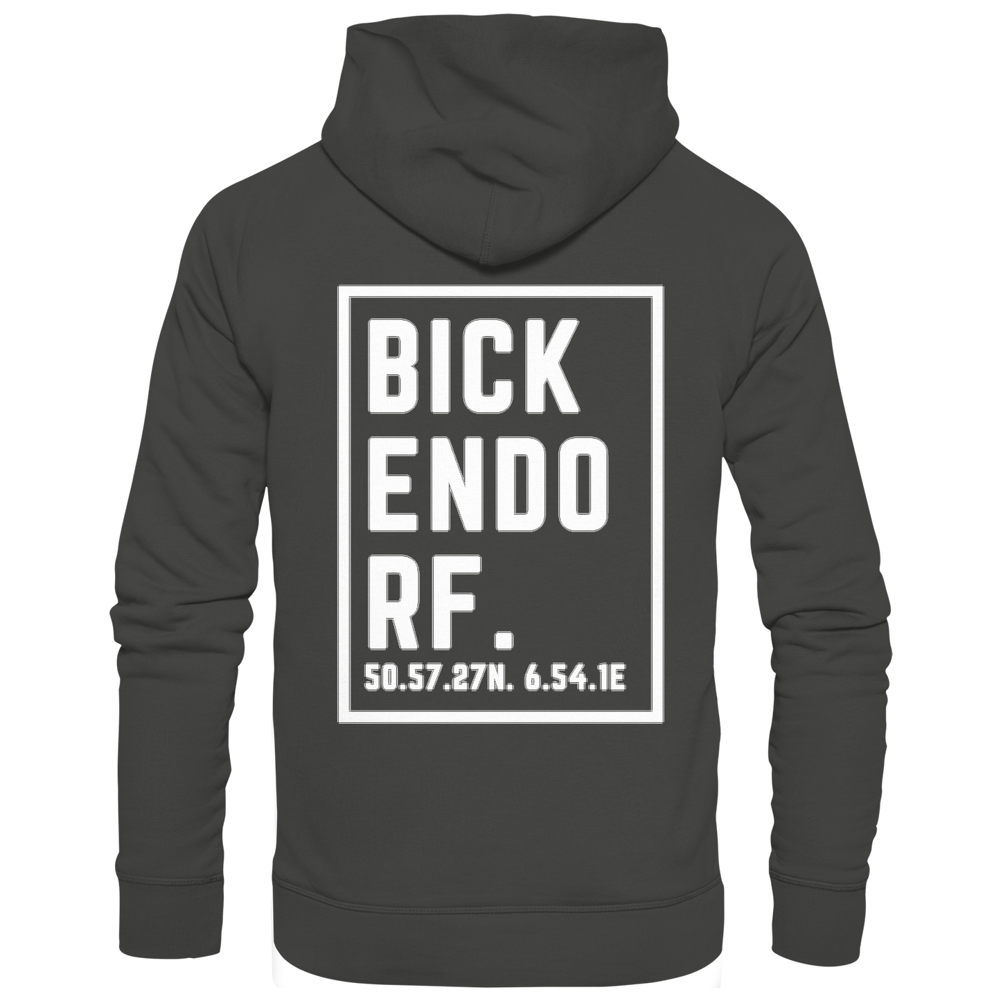 Bickendorf Koordinaten (großer Druck auf dem Rücken) - Premium Unisex Hoodie