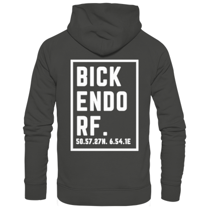 Bickendorf Koordinaten (großer Druck auf dem Rücken) - Premium Unisex Hoodie