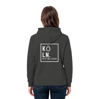 Köln Koordinaten (großer Druck auf dem Rücken) - Premium Unisex Hoodie