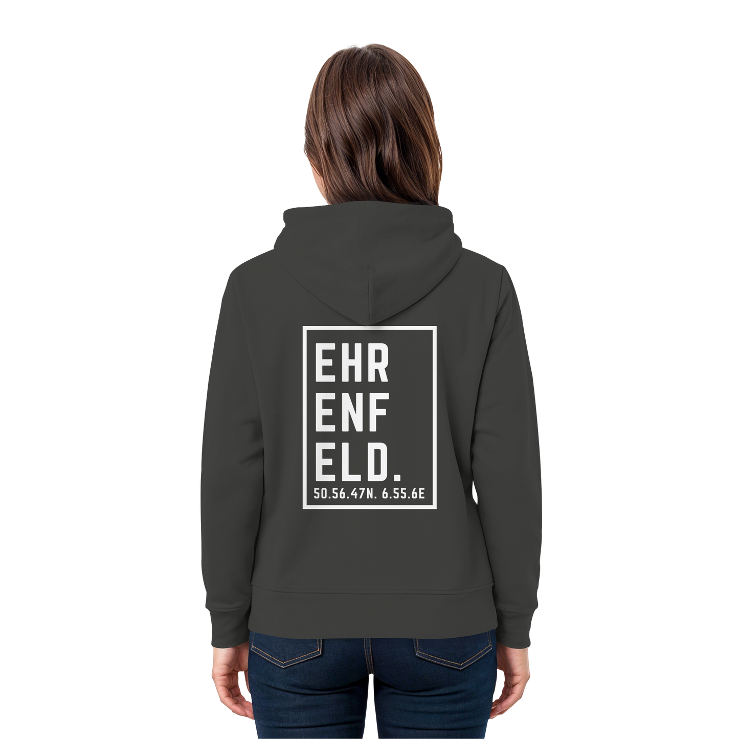 Ehrenfeld Koordinaten (großer Druck auf dem Rücken) - Premium Unisex Hoodie