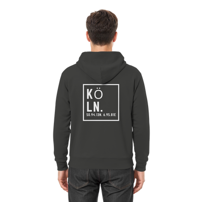 Köln Koordinaten (großer Druck auf dem Rücken) - Premium Unisex Hoodie