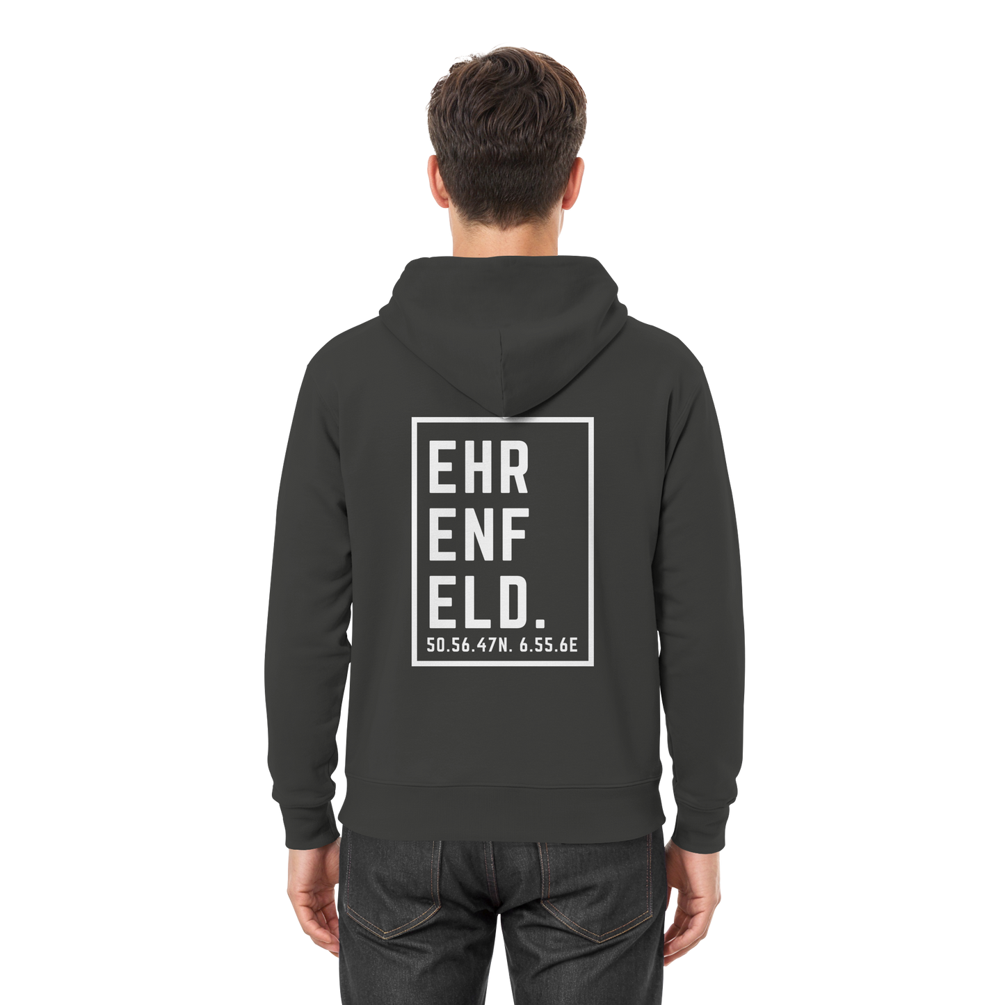 Ehrenfeld Koordinaten (großer Druck auf dem Rücken) - Premium Unisex Hoodie
