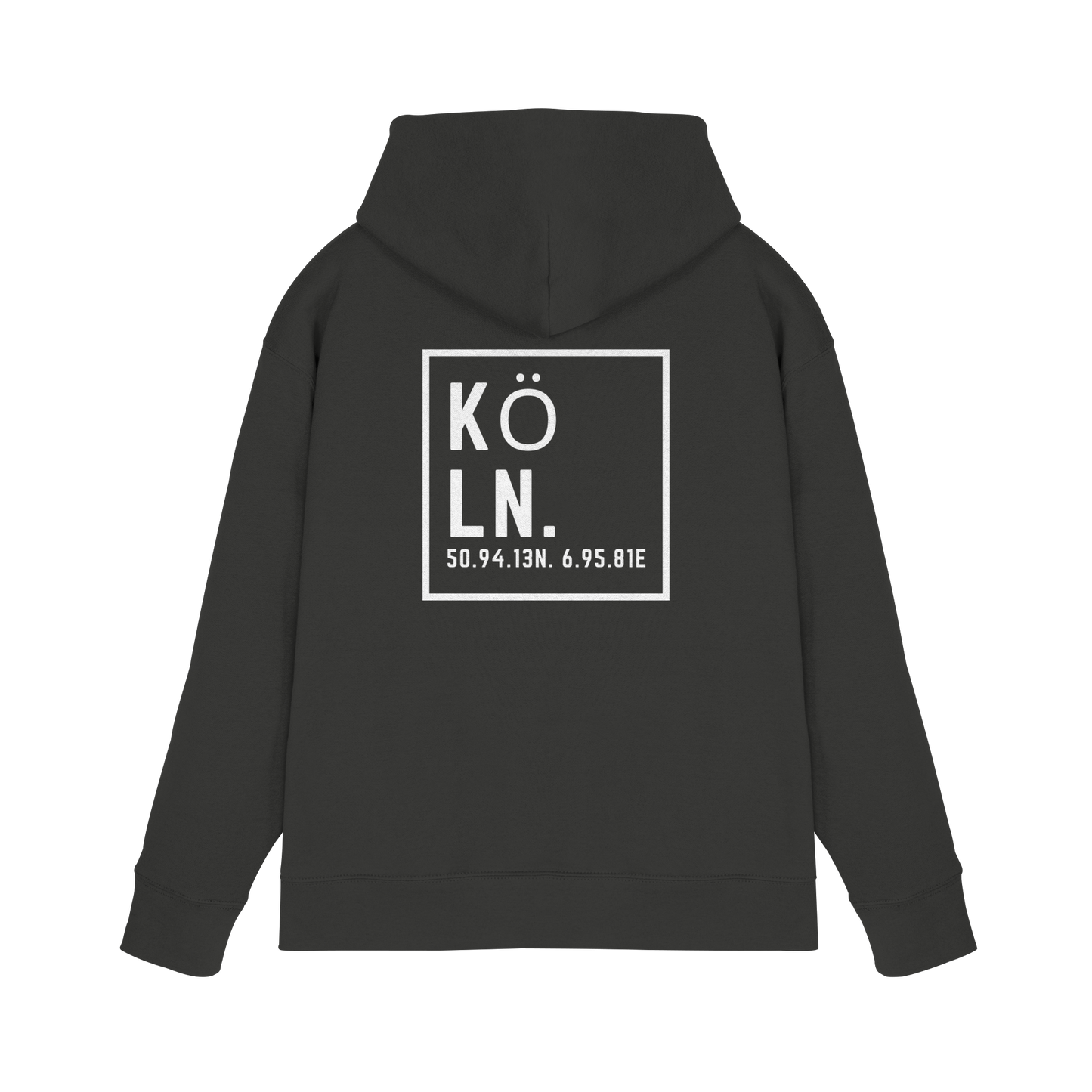 Köln Koordinaten (großer Druck auf dem Rücken) - Premium Unisex Hoodie