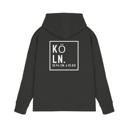 Köln Koordinaten (großer Druck auf dem Rücken) - Premium Unisex Hoodie