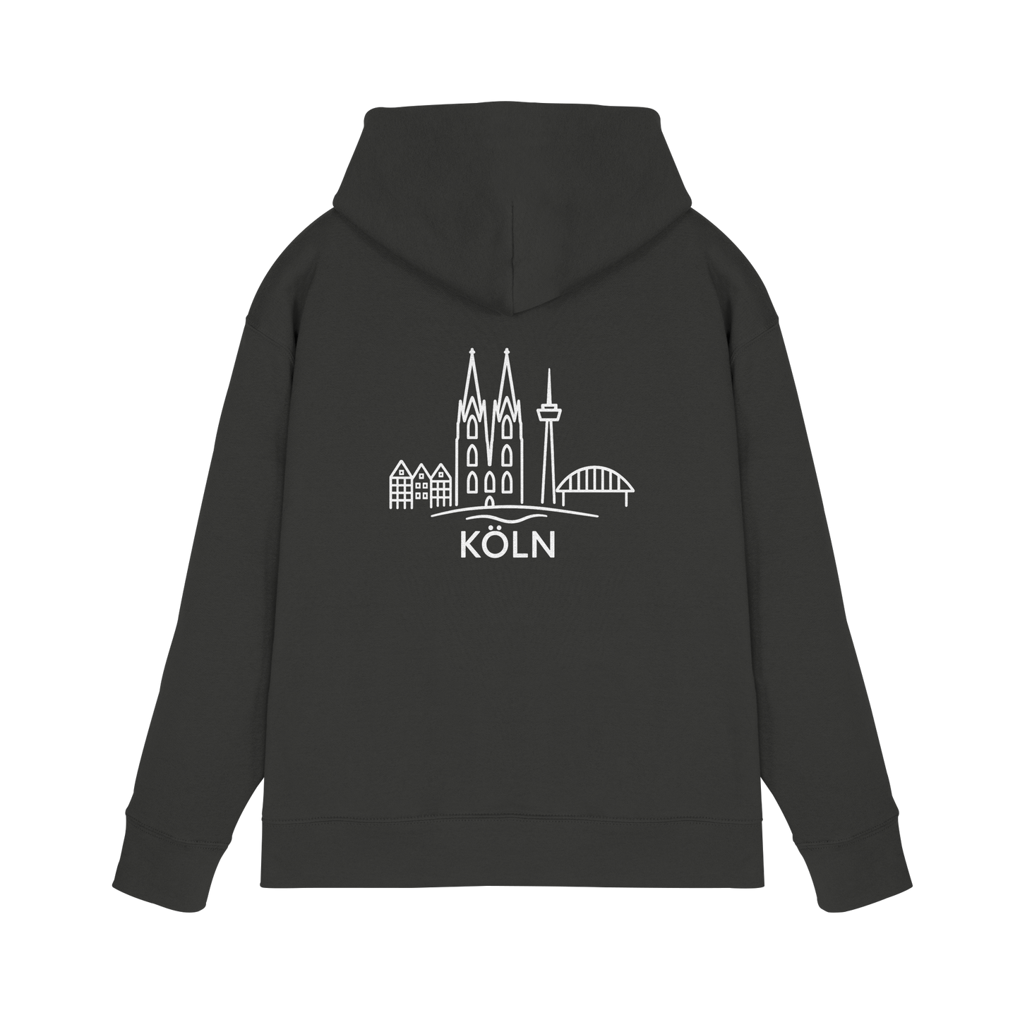 Köln Skyline (großer Druck auf dem Rücken) - Premium Unisex Hoodie