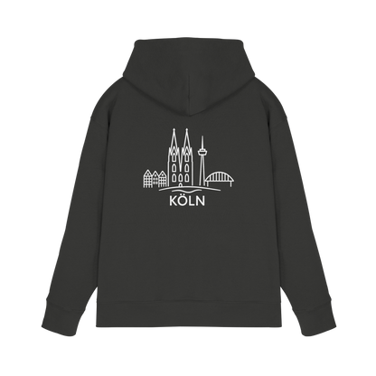 Köln Skyline (großer Druck auf dem Rücken) - Premium Unisex Hoodie