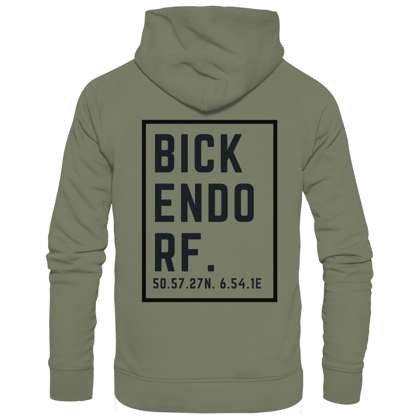 Bickendorf Koordinaten (großer Druck auf dem Rücken) - Premium Unisex Hoodie