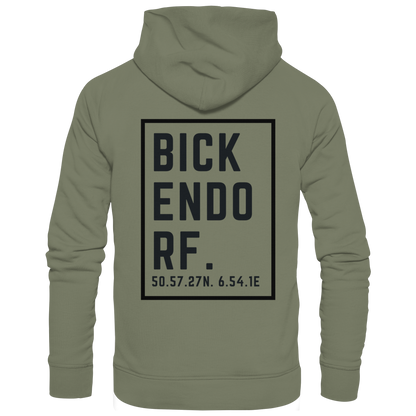Bickendorf Koordinaten (großer Druck auf dem Rücken) - Premium Unisex Hoodie