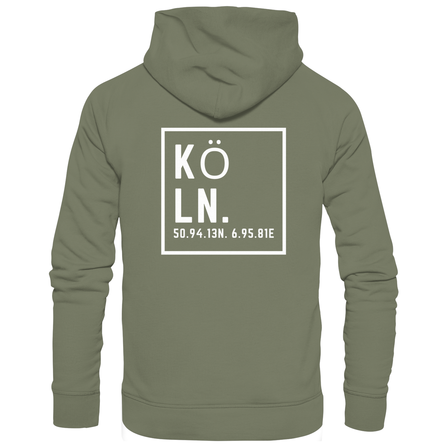 Köln Koordinaten (großer Druck auf dem Rücken) - Premium Unisex Hoodie