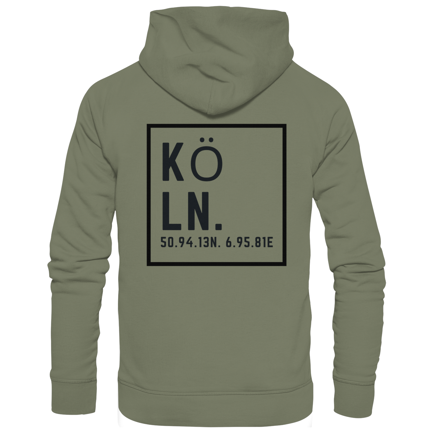 Köln Koordinaten (großer Druck auf dem Rücken) - Premium Unisex Hoodie