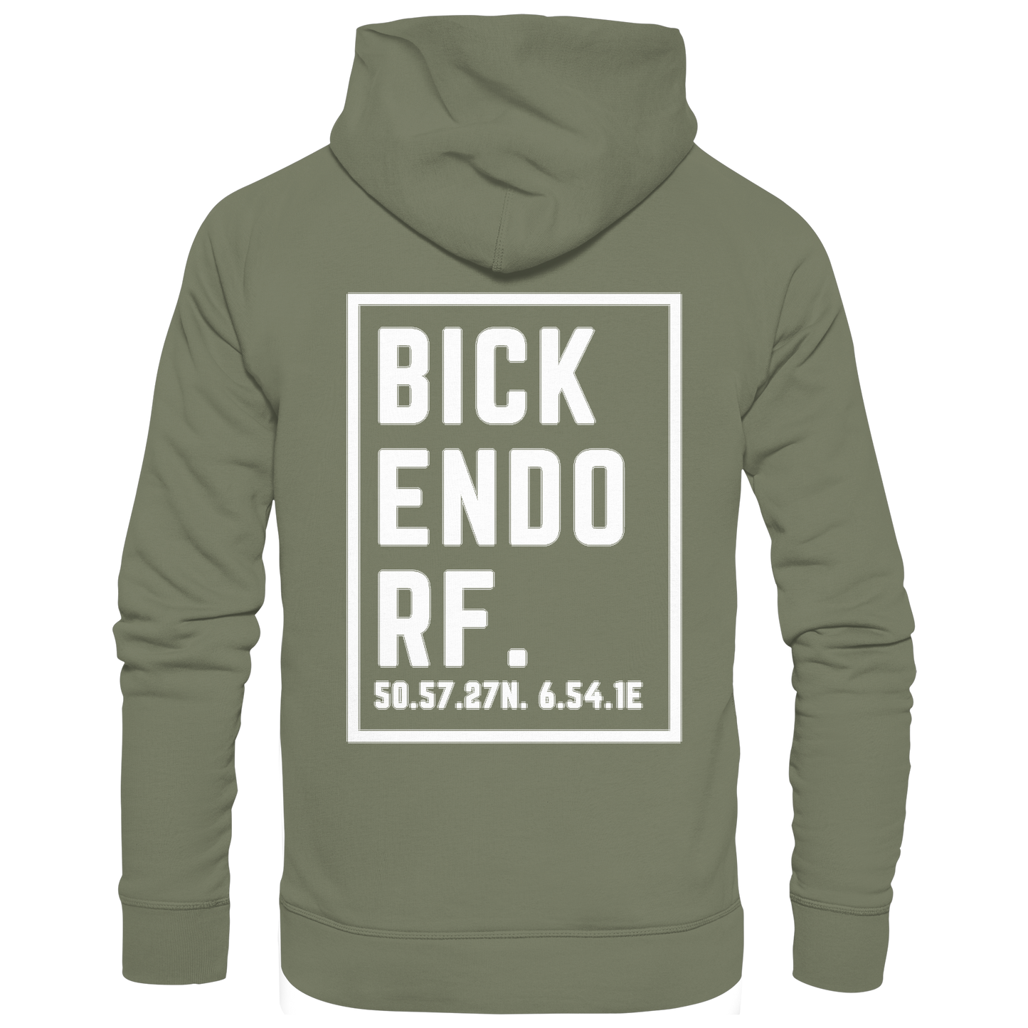 Bickendorf Koordinaten (großer Druck auf dem Rücken) - Premium Unisex Hoodie