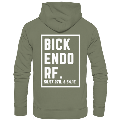 Bickendorf Koordinaten (großer Druck auf dem Rücken) - Premium Unisex Hoodie