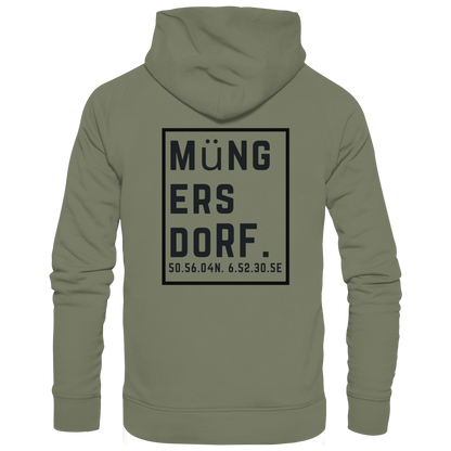 Müngersdorf Koordinaten (großer Druck auf dem Rücken) - Premium Unisex Hoodie