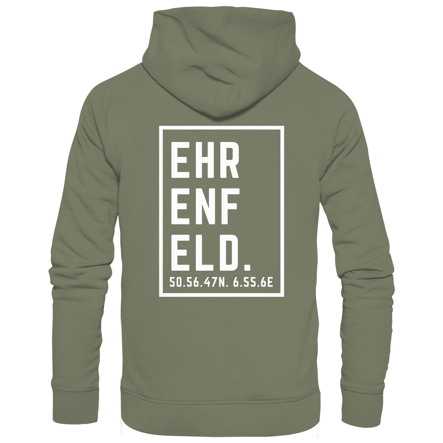 Ehrenfeld Koordinaten (großer Druck auf dem Rücken) - Premium Unisex Hoodie