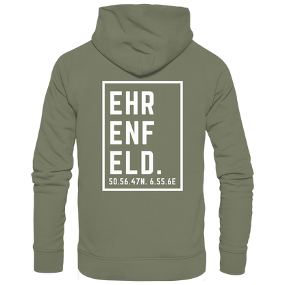Ehrenfeld Koordinaten (großer Druck auf dem Rücken) - Premium Unisex Hoodie