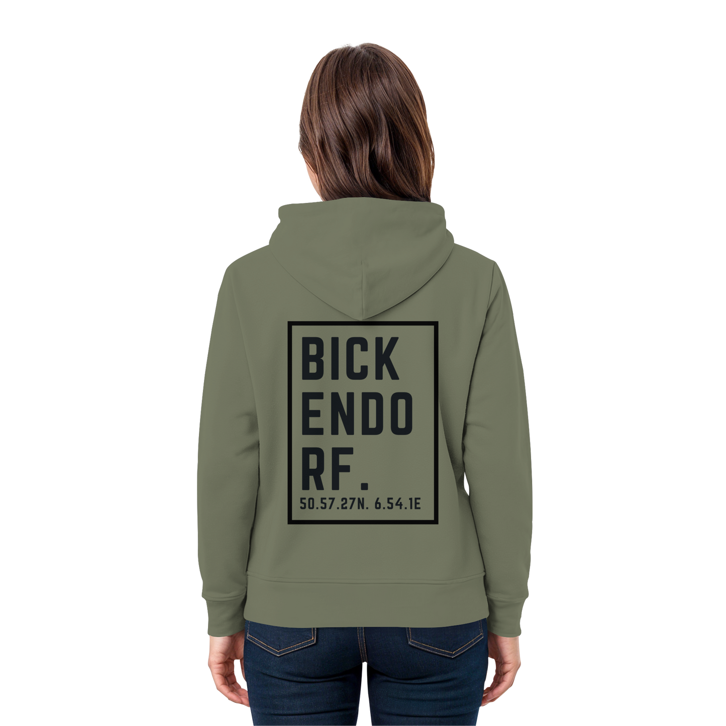 Bickendorf Koordinaten (großer Druck auf dem Rücken) - Premium Unisex Hoodie