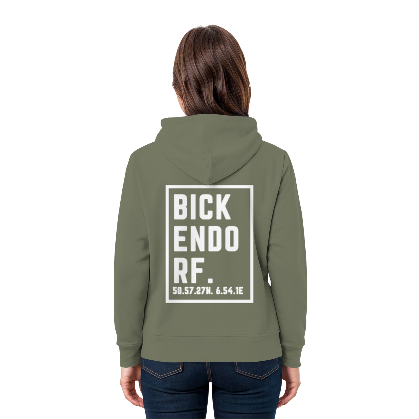 Bickendorf Koordinaten (großer Druck auf dem Rücken) - Premium Unisex Hoodie