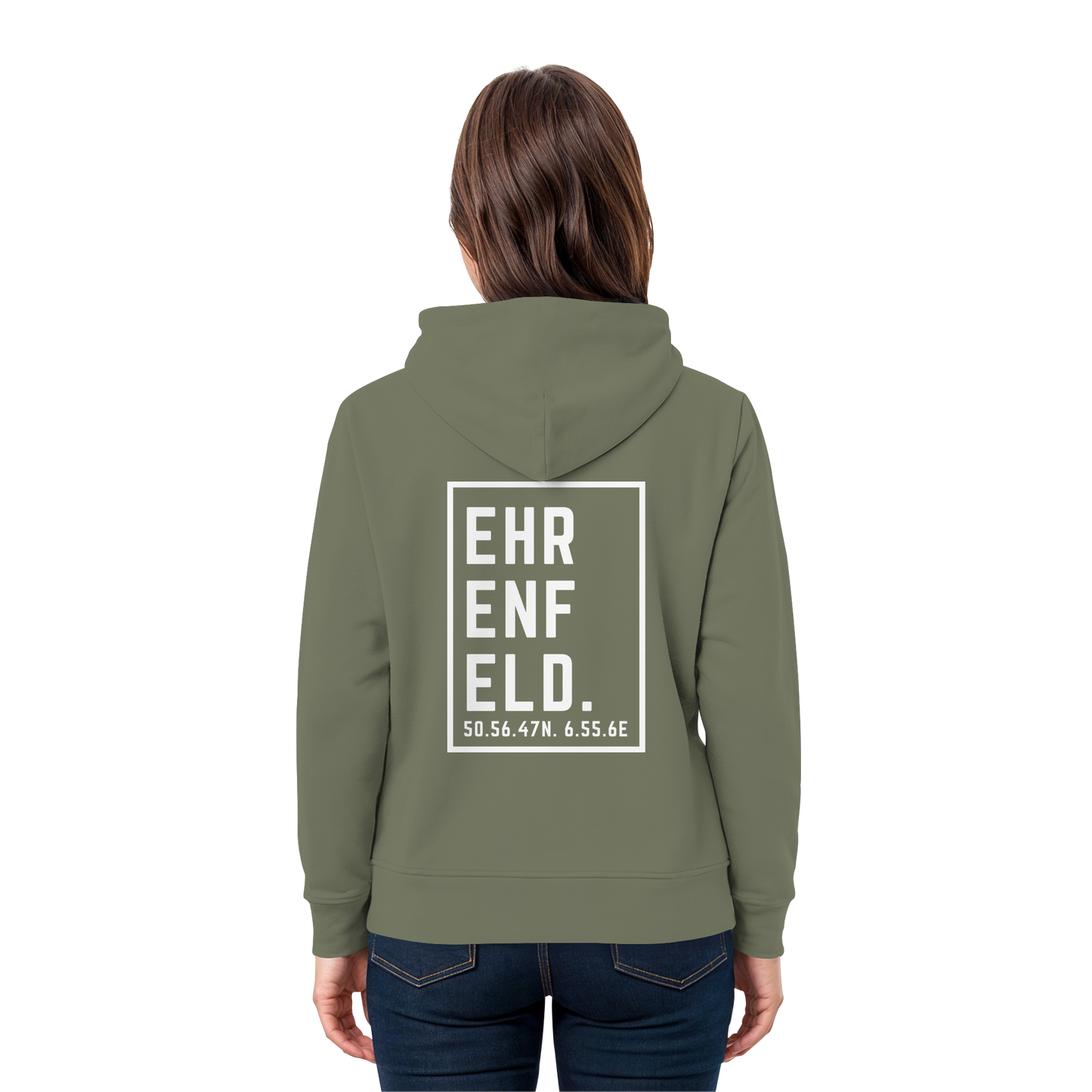 Ehrenfeld Koordinaten (großer Druck auf dem Rücken) - Premium Unisex Hoodie