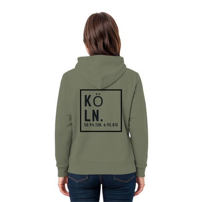 Köln Koordinaten (großer Druck auf dem Rücken) - Premium Unisex Hoodie
