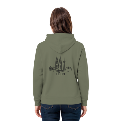 Köln Skyline (großer Druck auf dem Rücken) - Premium Unisex Hoodie