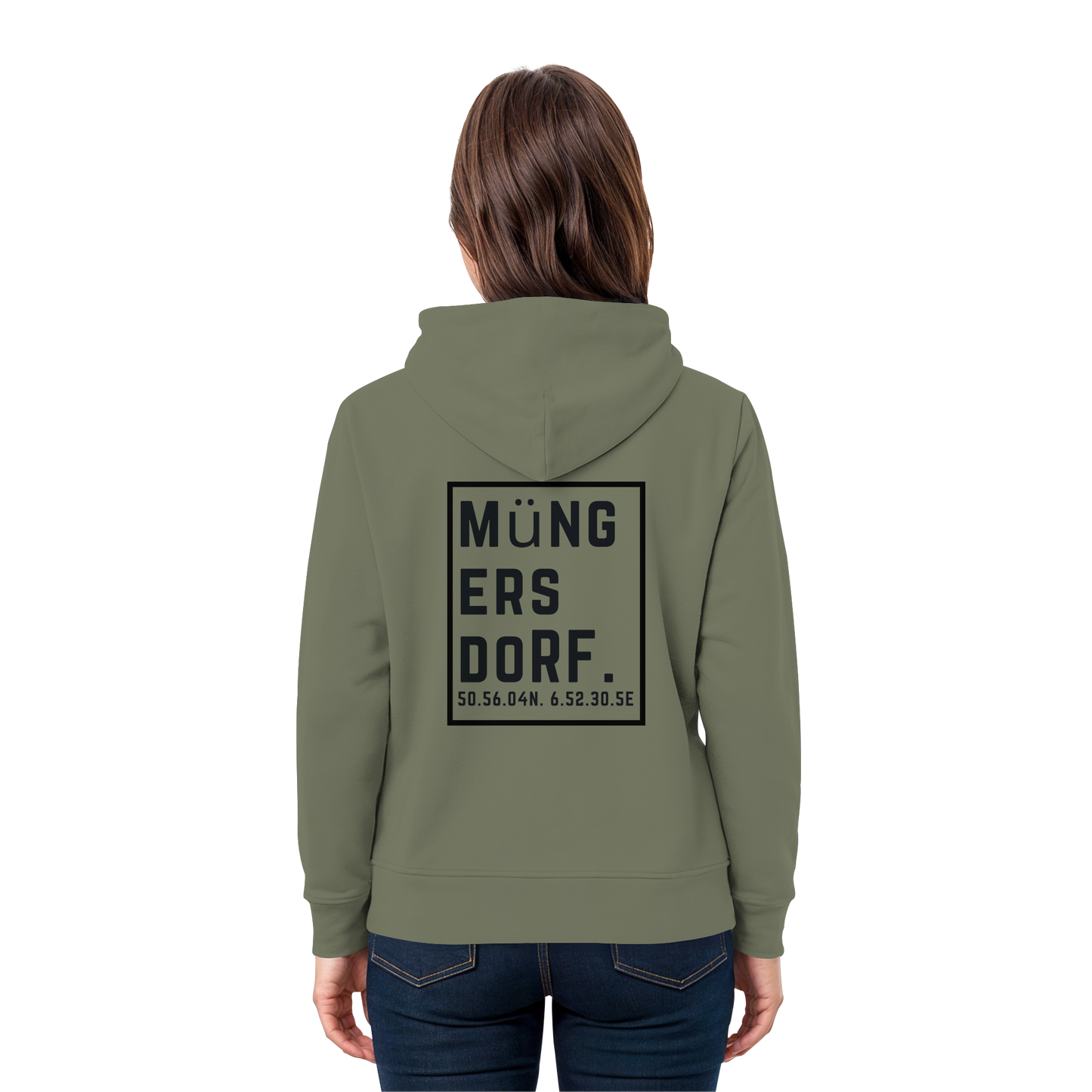 Müngersdorf Koordinaten (großer Druck auf dem Rücken) - Premium Unisex Hoodie