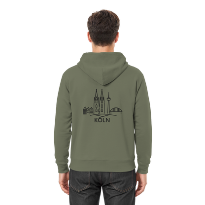 Köln Skyline (großer Druck auf dem Rücken) - Premium Unisex Hoodie