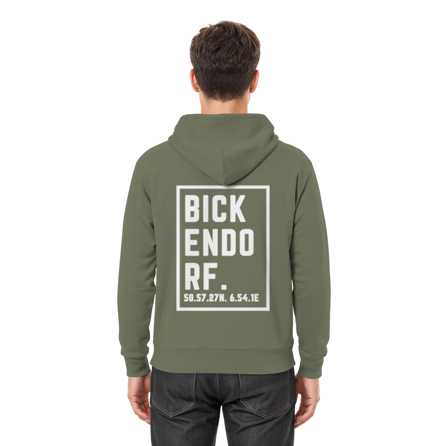 Bickendorf Koordinaten (großer Druck auf dem Rücken) - Premium Unisex Hoodie