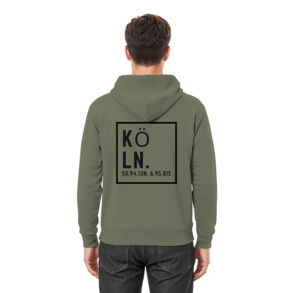 Köln Koordinaten (großer Druck auf dem Rücken) - Premium Unisex Hoodie