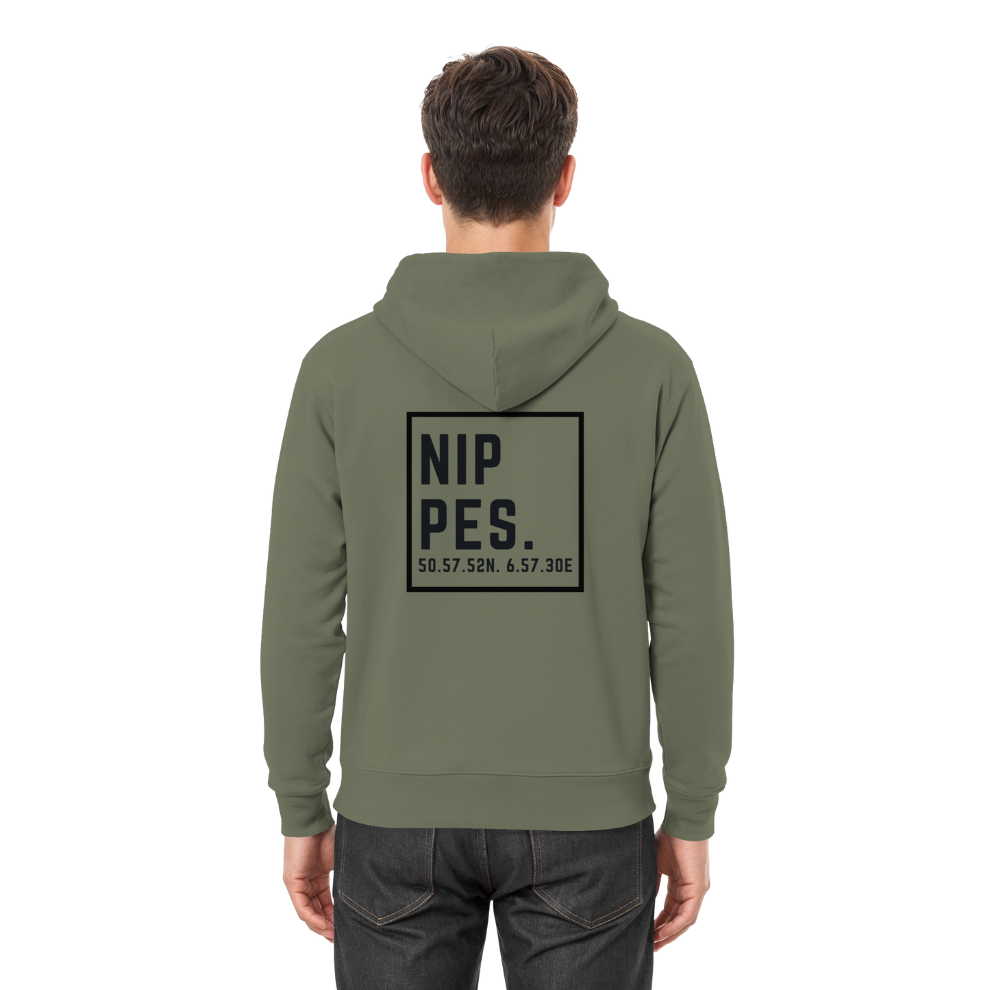 Nippes Koordinaten (großer Druck auf dem Rücken) - Premium Unisex Hoodie