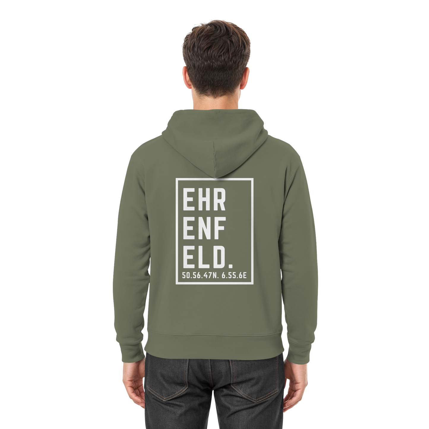 Ehrenfeld Koordinaten (großer Druck auf dem Rücken) - Premium Unisex Hoodie