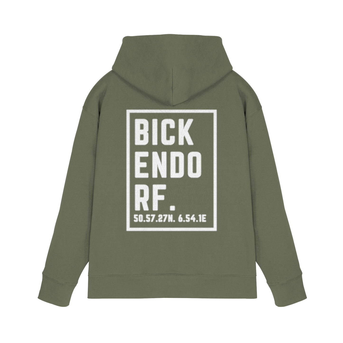 Bickendorf Koordinaten (großer Druck auf dem Rücken) - Premium Unisex Hoodie